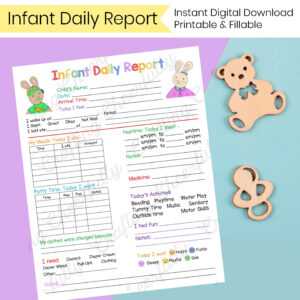 Infant Daily Report - In-Home Preschool, Daycare, Nanny Log regarding Daycare Infant Daily Report Template