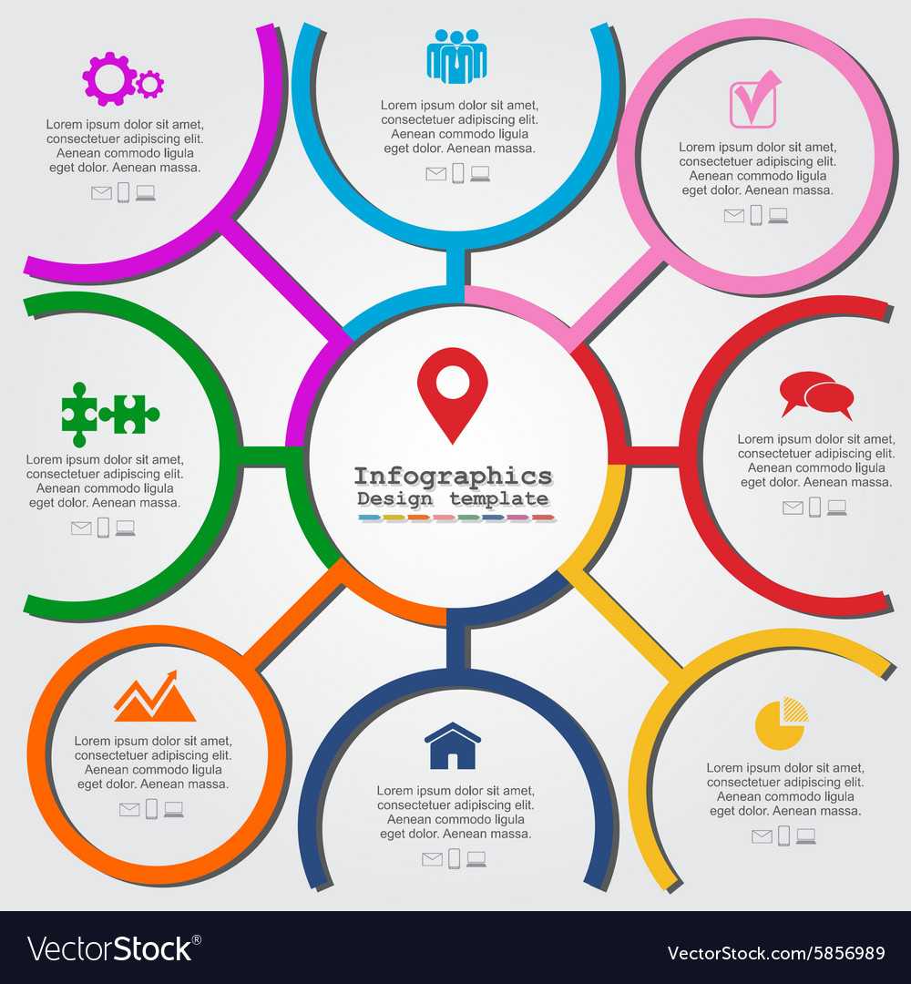 Infographic Report Template With Lines And Icons Intended For Mi Report Template