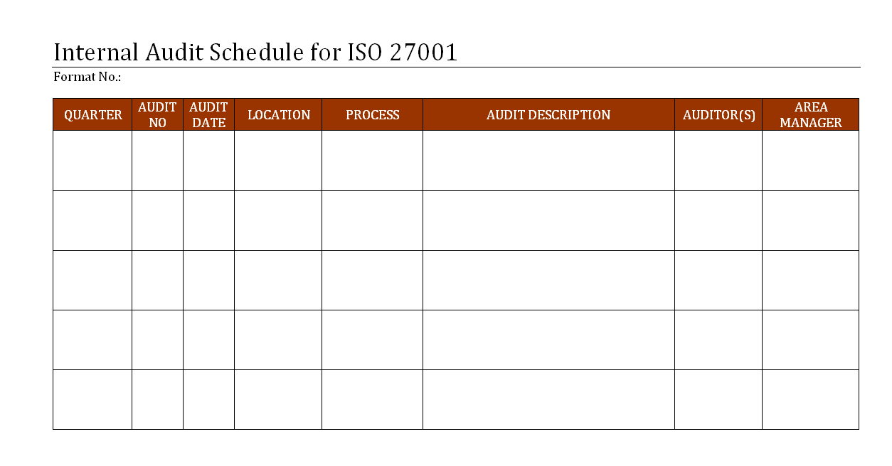 Internal Audit Schedule For Iso 27001 – With Regard To Internal Audit Report Template Iso 9001