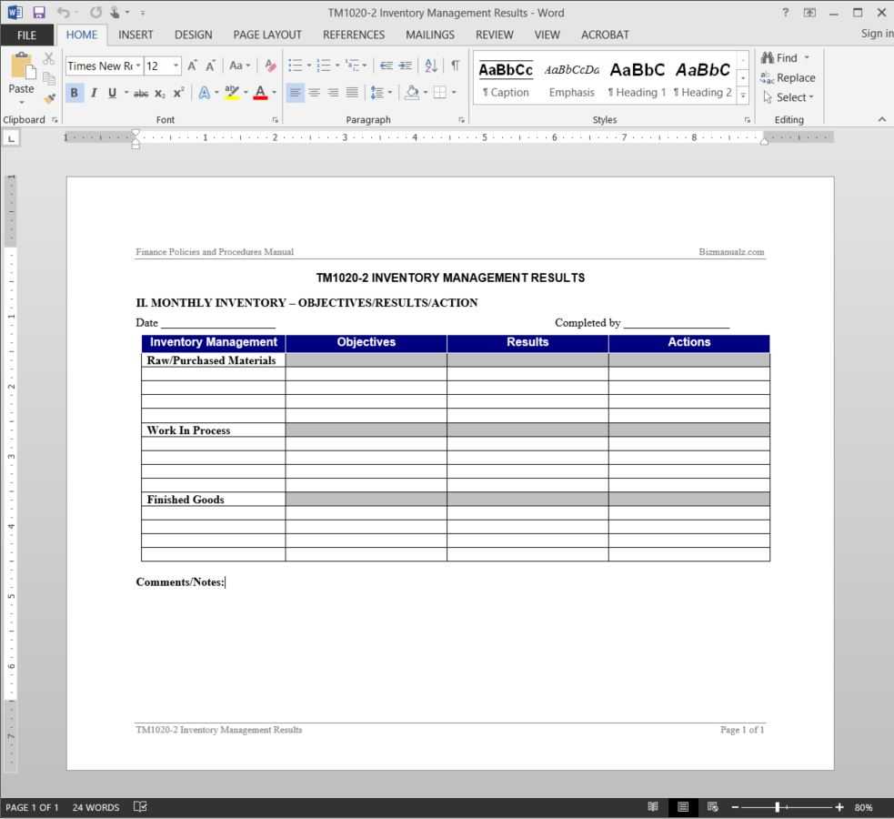 Inventory Management Report Template | Tm1020 2 Regarding It Management Report Template