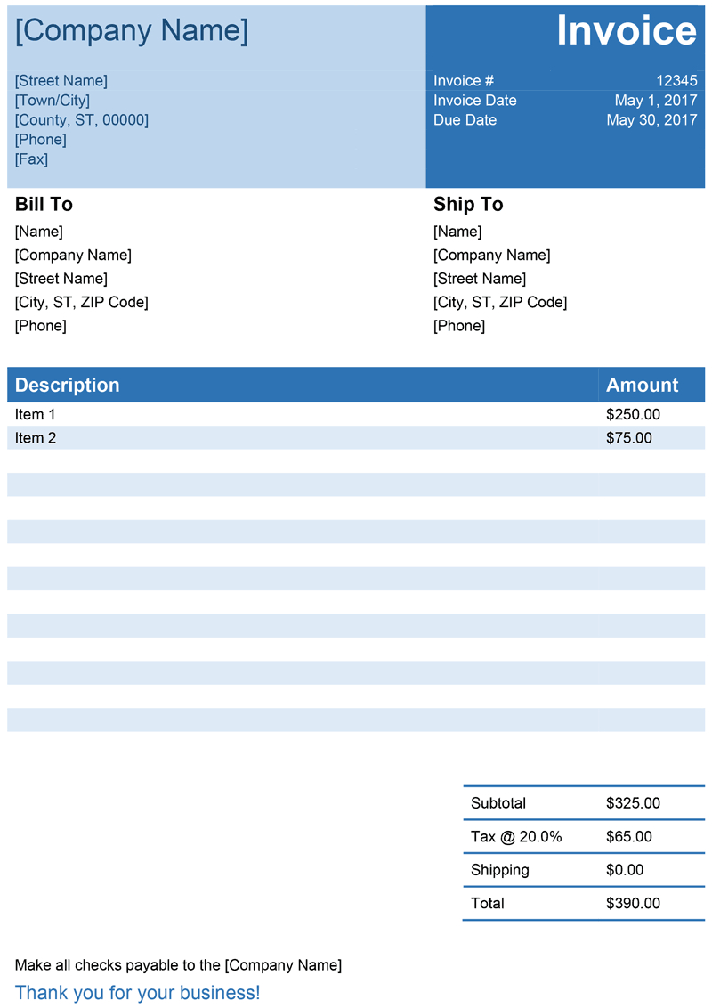 Invoice Template For Word – Free Simple Invoice With Microsoft Office Word Invoice Template