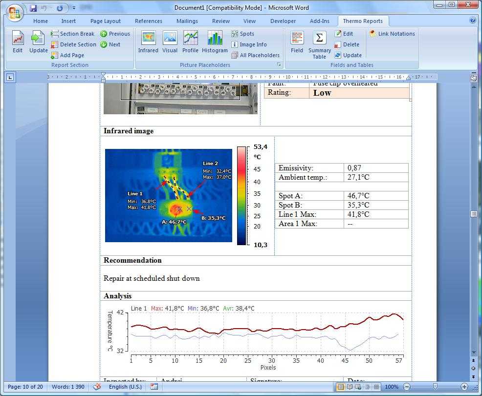 Irt Cronista | Grayess - Infrared Software And Solutions Pertaining To Thermal Imaging Report Template
