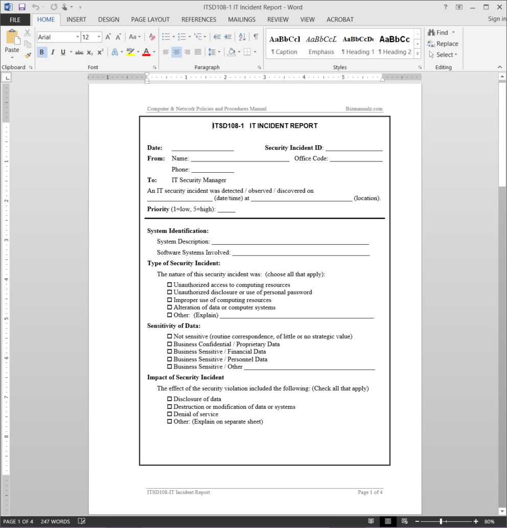 It Incident Report Template | Itsd108 1 Pertaining To Incident Report Template Microsoft