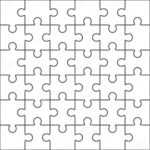 Jigsaw Puzzle Blank Template, 36 Pieces — Stock Vector With Blank Jigsaw Piece Template