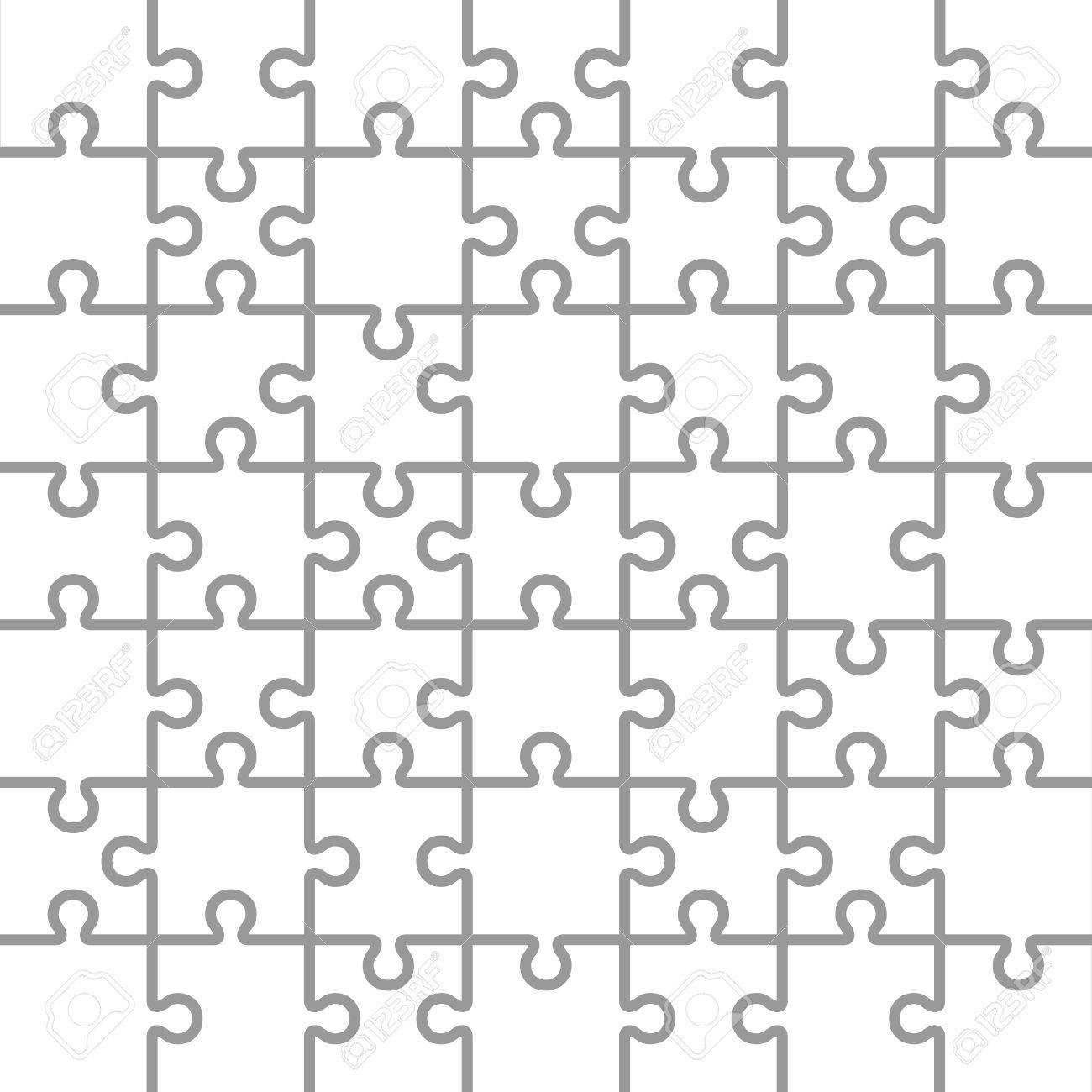 Jigsaw Puzzle White Blank Parts Template. 7X7 Pieces. Regarding Blank Jigsaw Piece Template