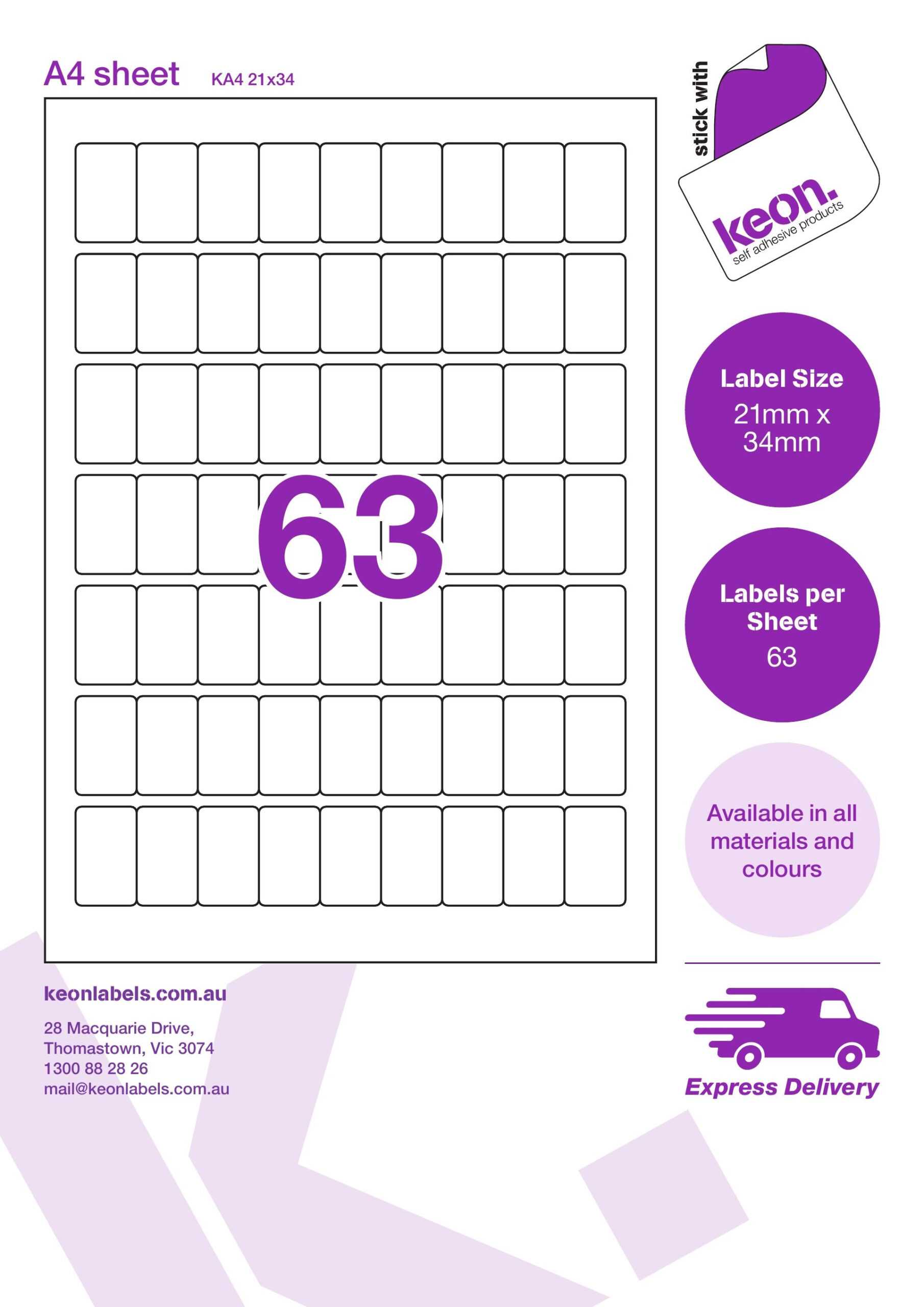 Ka4 21 X 34 R123 Intended For Label Template 21 Per Sheet Word