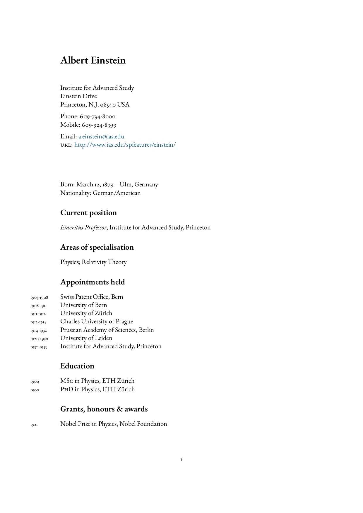 Latex Templates » Curricula Vitae/résumés In Latex Technical Report Template