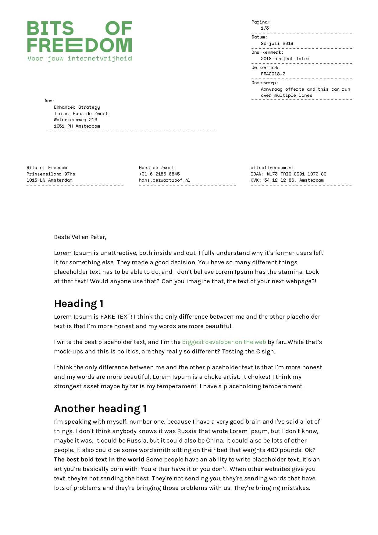 Latex Typesetting – Showcase Regarding Latex Template Technical Report