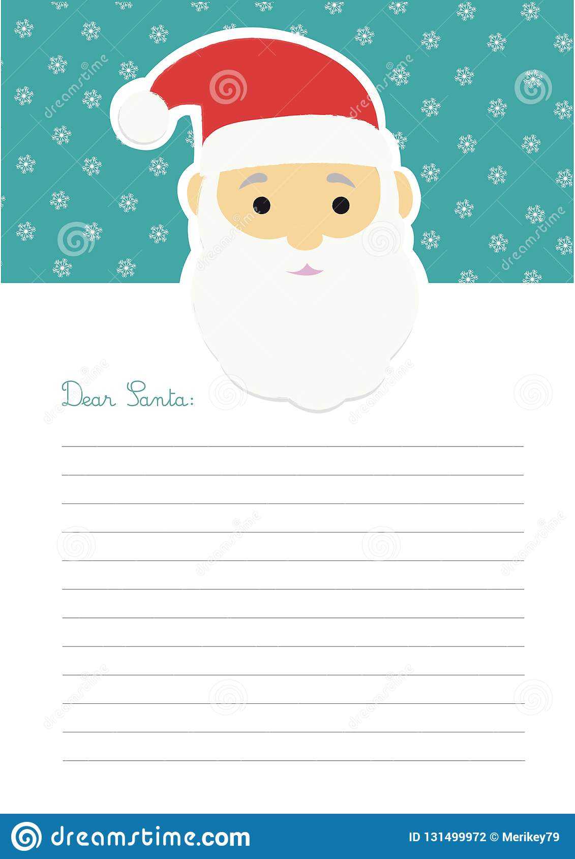 Letter Template To Santa Claus Stock Vector – Illustration In Blank Letter From Santa Template