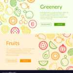 Line Fruits Icons Web Banner Templates With Website Banner Templates Free Download