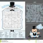 Little Man Party Game First Birthday, Baby Shower Word Throughout Blank Word Search Template Free