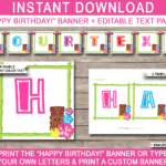 Luau Party Banner Template Throughout Diy Birthday Banner Template