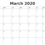 March 2020 Calendar, April 2020 Printable Calendar Throughout Full Page Blank Calendar Template