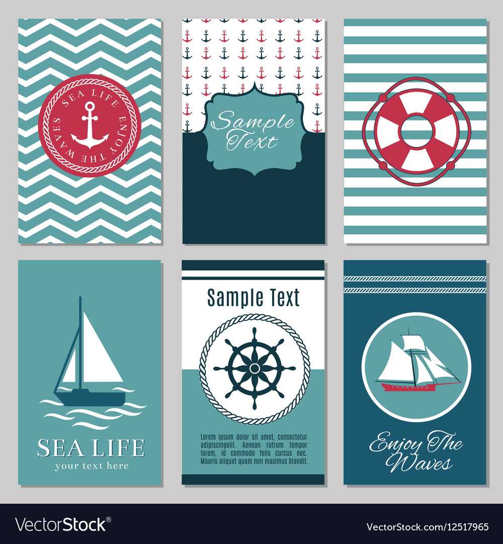 Marine Banners Or Summer Nautical Invitation Cards Inside Nautical Banner Template