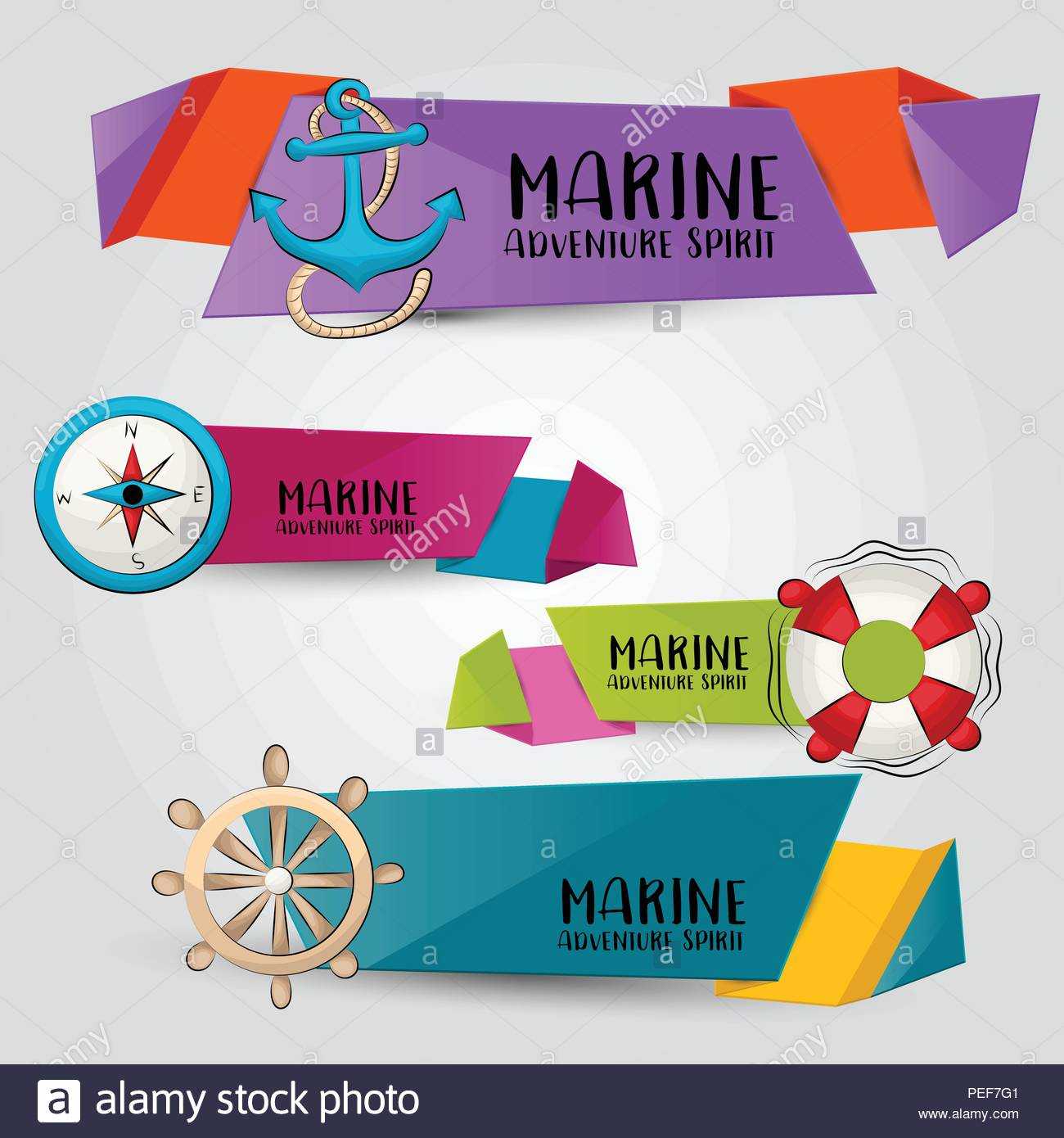 Marine Nautical Travel Concept. Horizontal Banner Template Regarding Nautical Banner Template