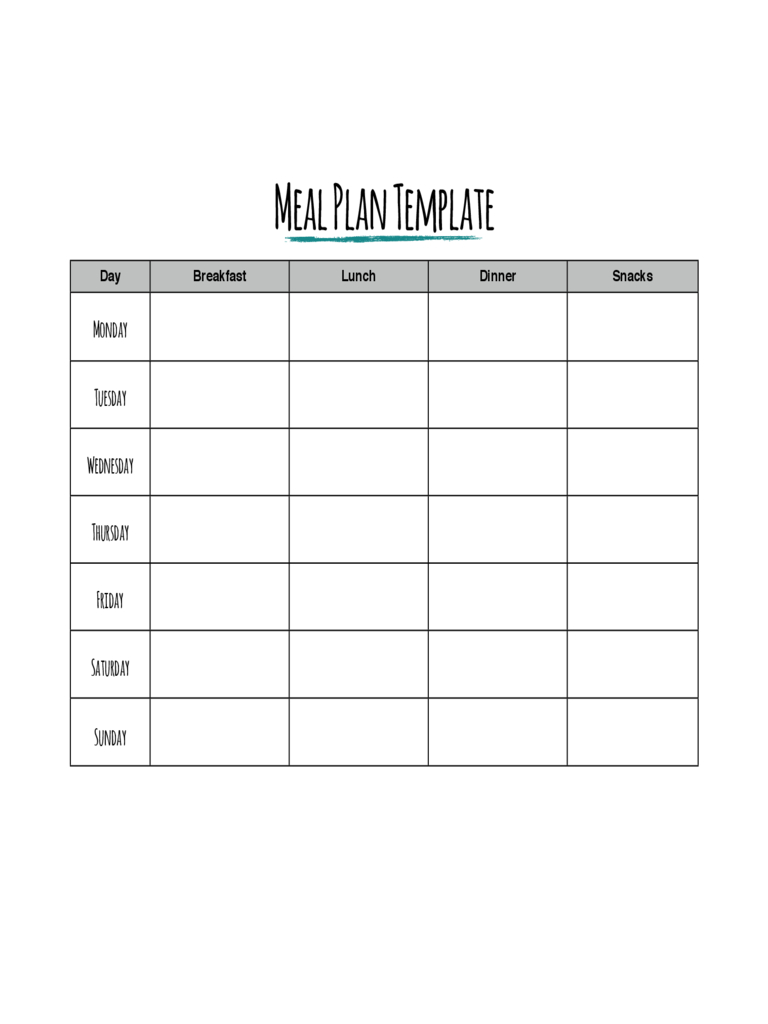 Meal Planner Template – 7 Free Templates In Pdf, Word, Excel In Meal Plan Template Word
