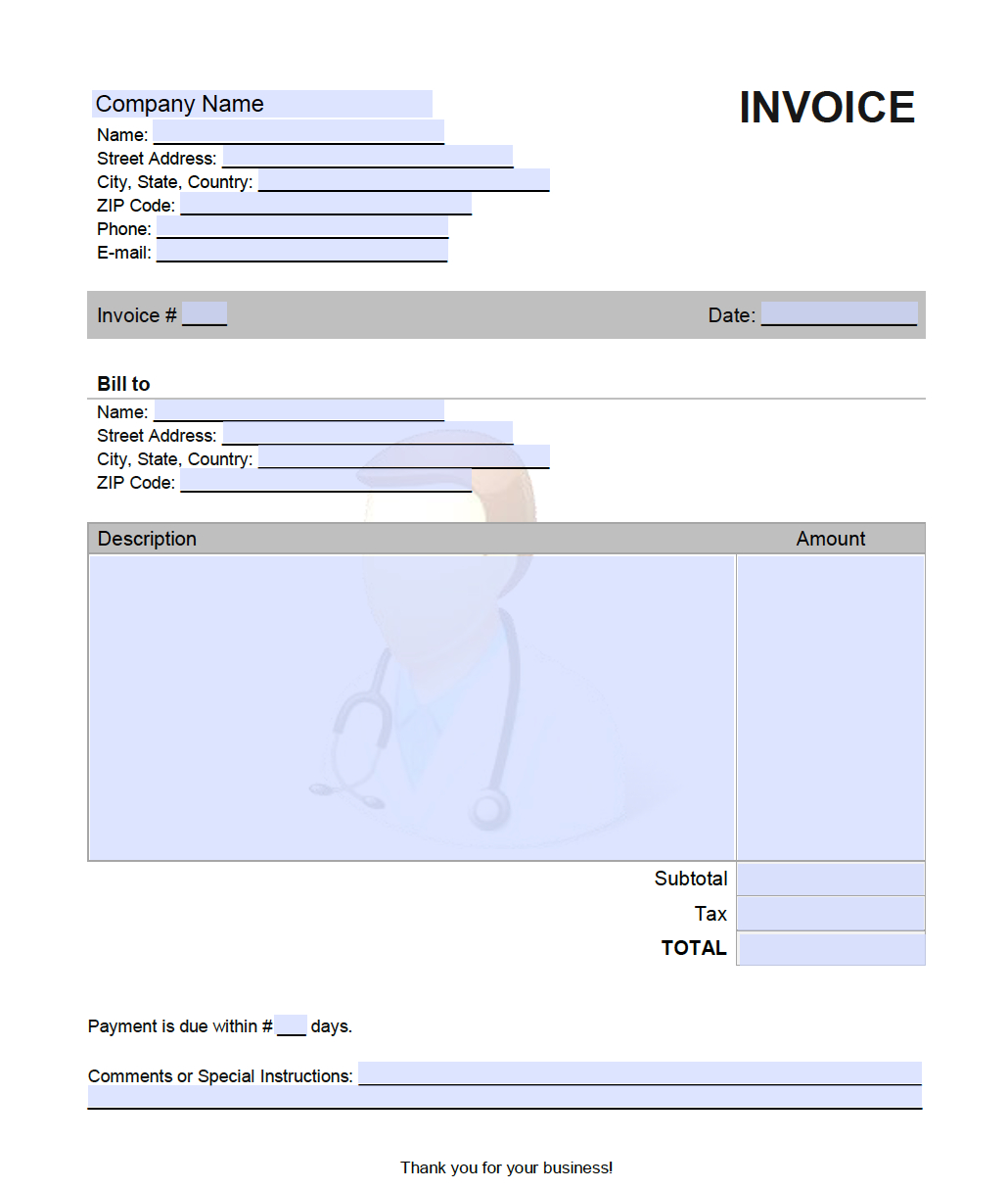 Medical Expert Invoice Template – Onlineinvoice Intended For Expert Witness Report Template