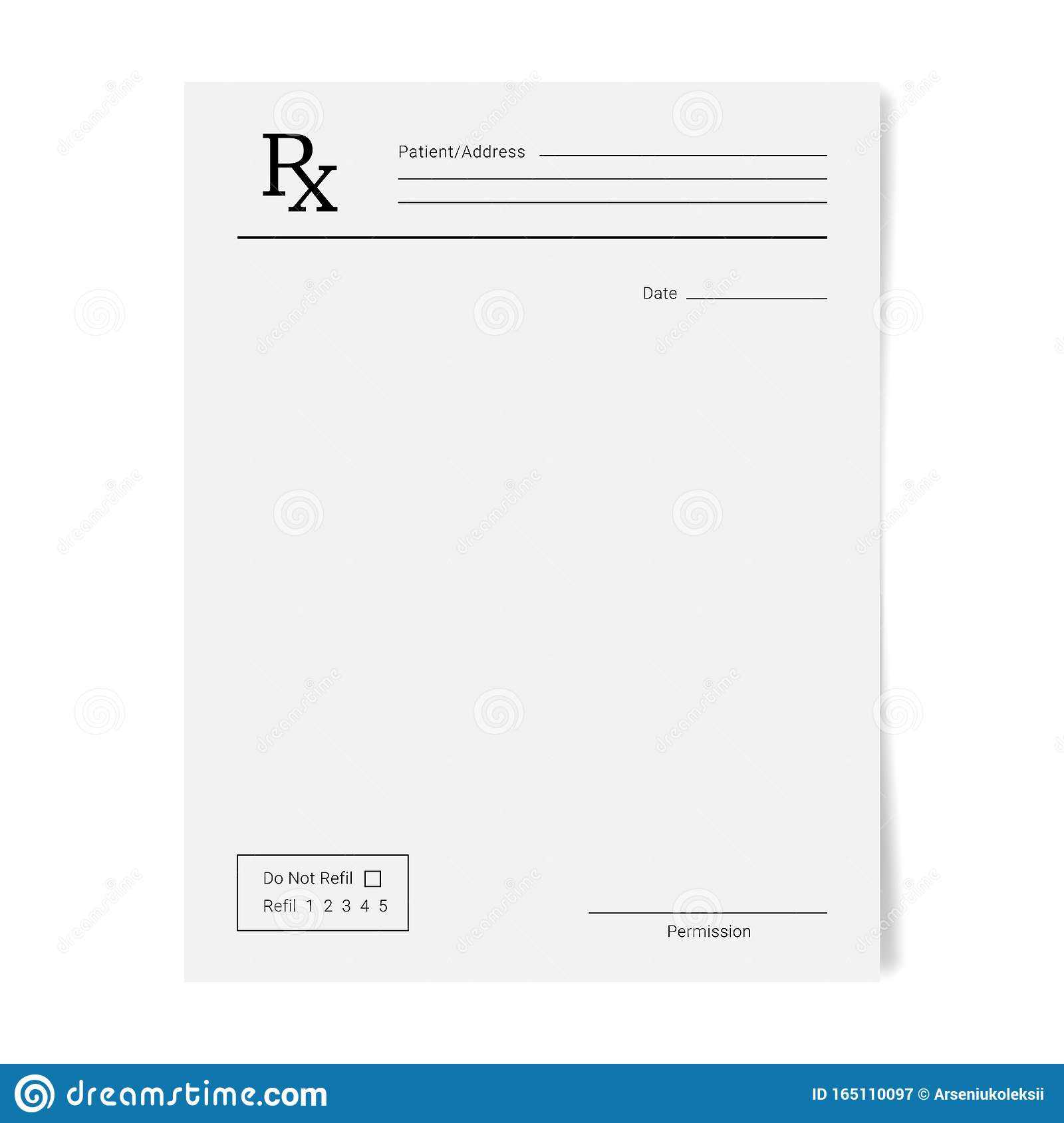 Medical Regular Prescription Form Stock Vector Intended For Blank Prescription Pad Template