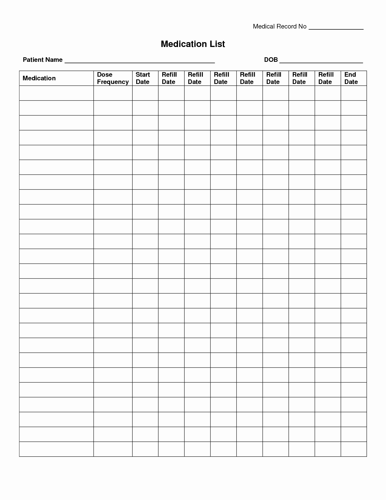 Medication Inventory Spreadsheet And Free Administration In Blank Prescription Form Template