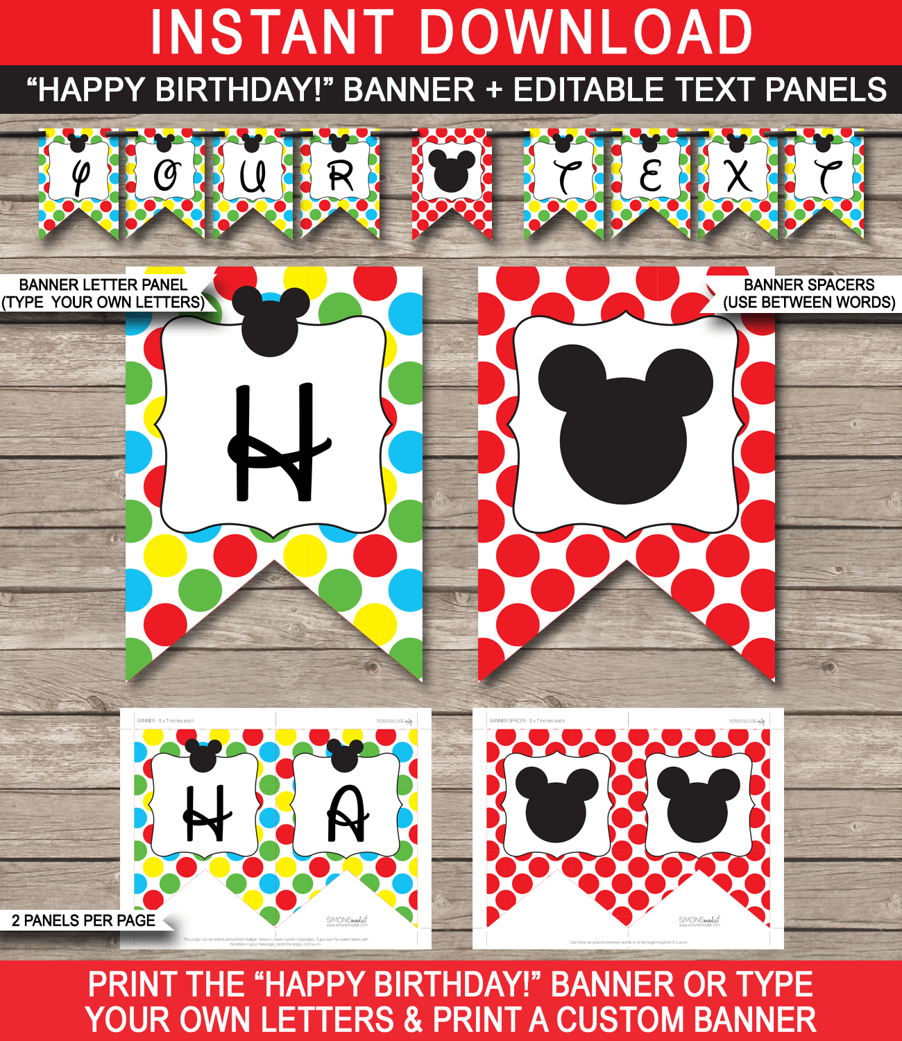 Mickey Mouse Party Banner Template Within Free Printable Banner Templates For Word