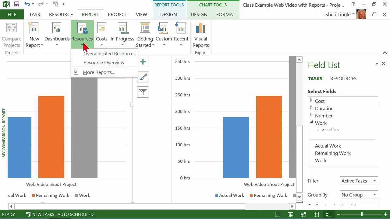 Microsoft Office Project 2013 Tutorial: Creating A Custom Report | K  Alliance Within Ms Project 2013 Report Templates