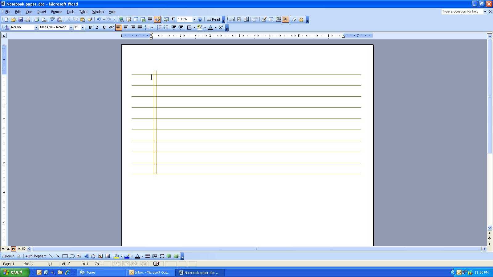 Microsoft Word 2010 Notebook Paper Template – Kerren In Notebook Paper Template For Word 2010