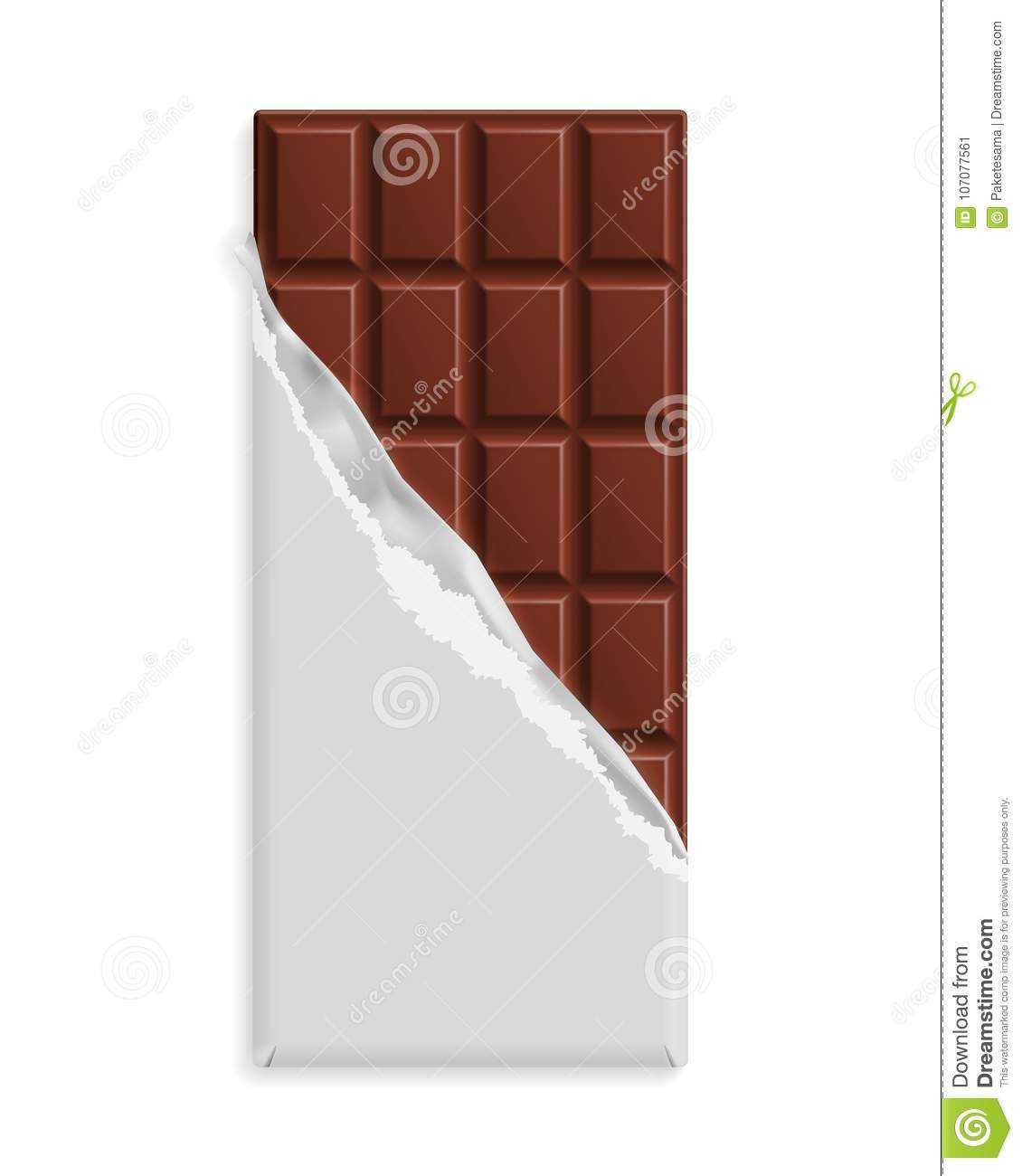 Milk Chocolate Bar In A Blank Wrapper Stock Vector Throughout Blank Candy Bar Wrapper Template
