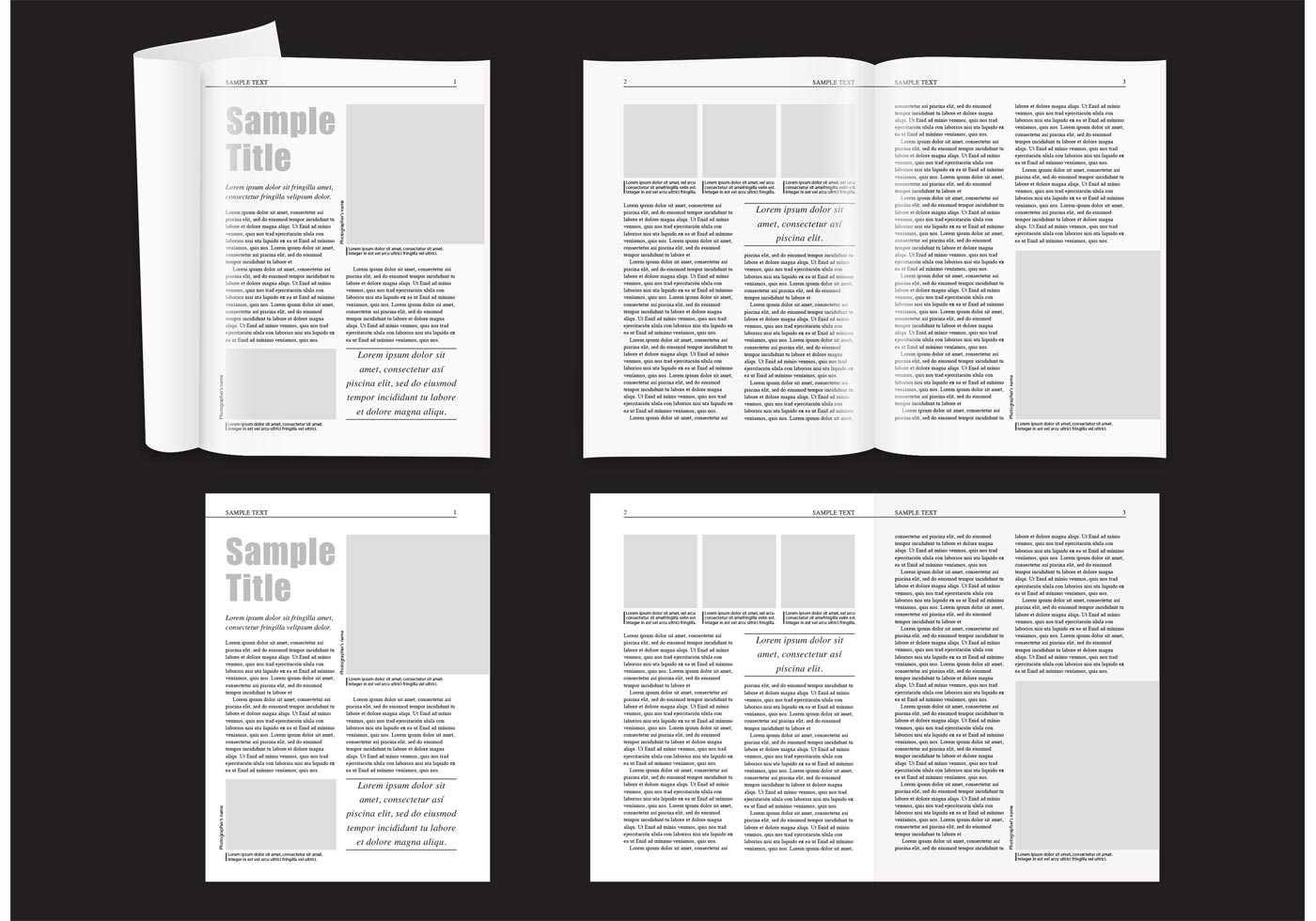Minimal Magazine Layout – Download Free Vectors, Clipart Intended For Magazine Template For Microsoft Word
