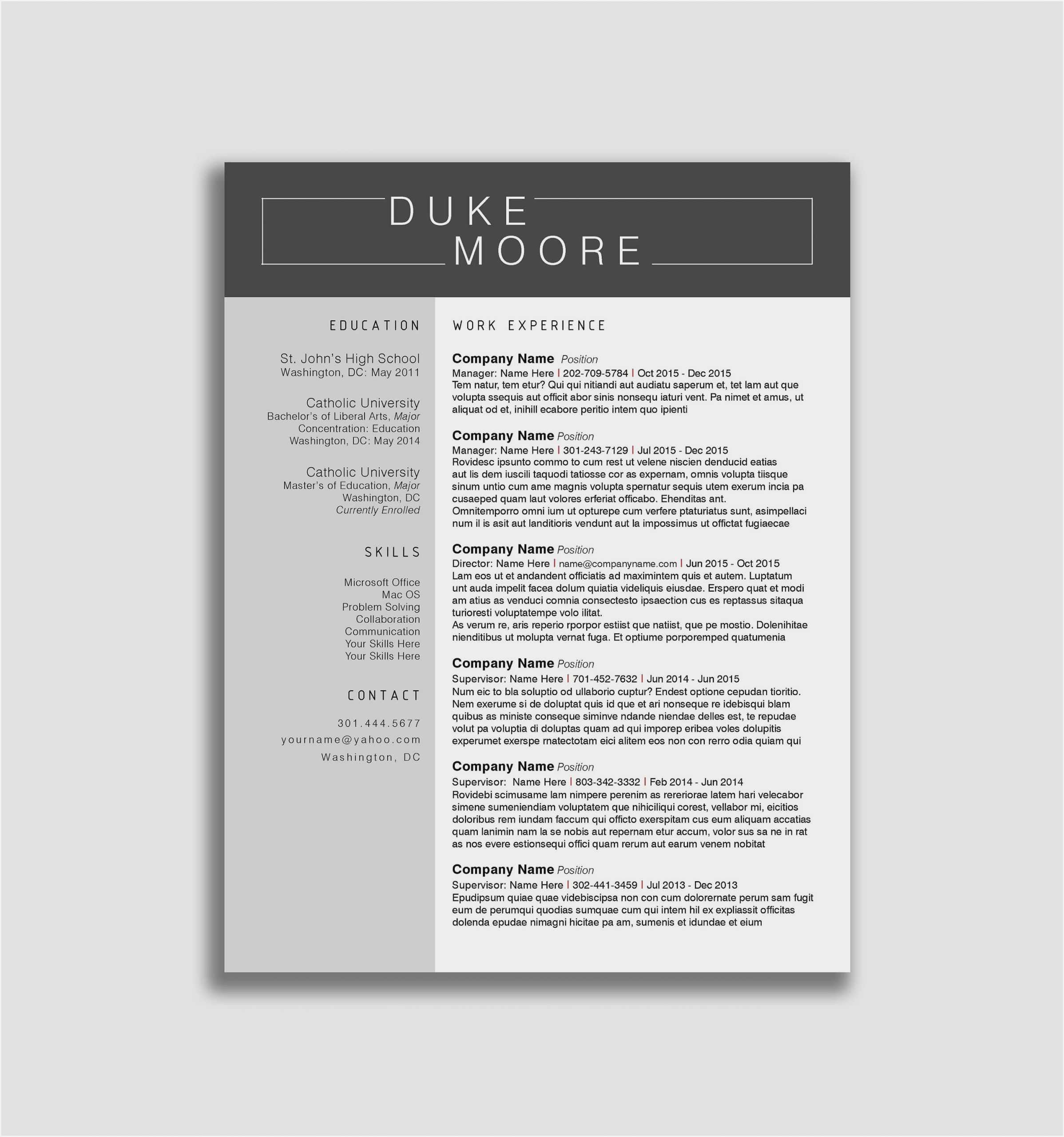 Modern Resume Template Free Download Docx – Resume : Resume Pertaining To Free Blank Resume Templates For Microsoft Word