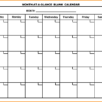 Month At A Glance Blank Calendar Printable | Monthly Intended For Month At A Glance Blank Calendar Template