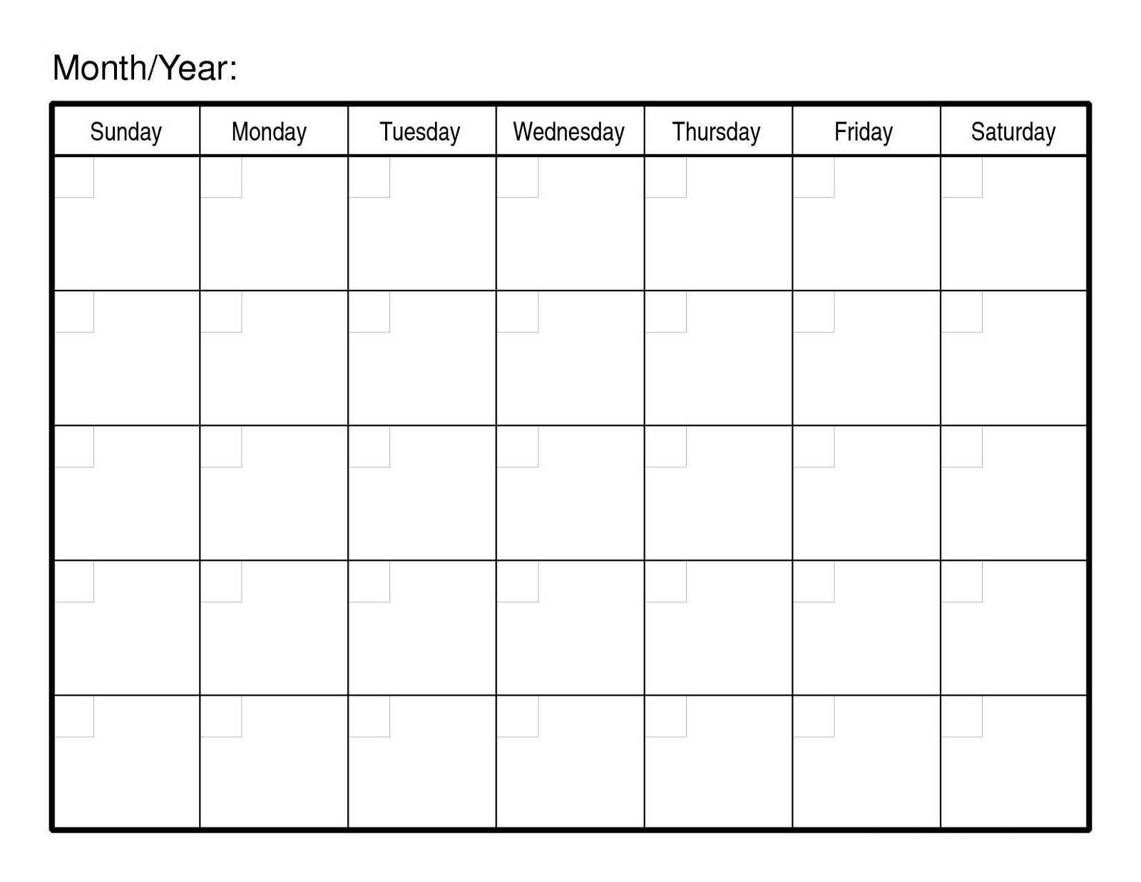 Month At A Glance Calendar Printable Blank Downloadable Intended For Month At A Glance Blank Calendar Template