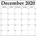Month At A Glance Printable Calendar 2020 | Monthly With Regard To Month At A Glance Blank Calendar Template