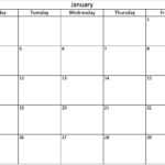 Monthly Calendar Excel Template – Printable Month Calendar With Blank One Month Calendar Template