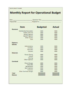 Monthly Report Template pertaining to How To Write A Monthly Report Template