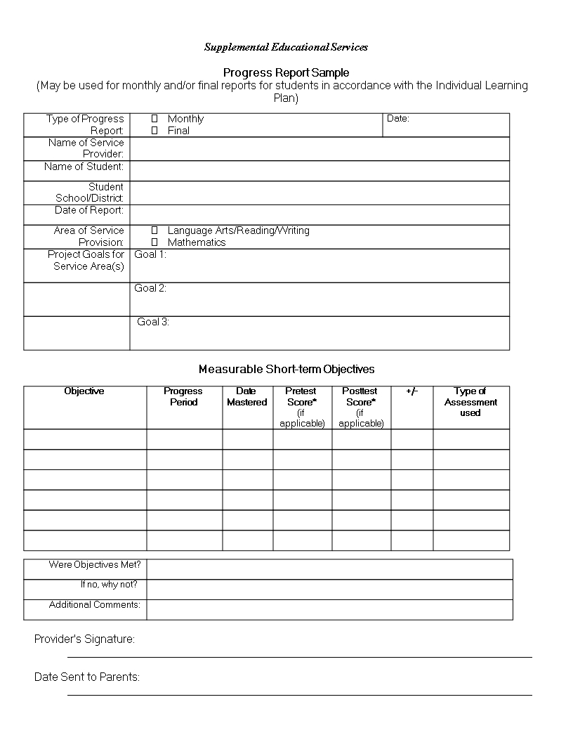 Monthly Student Assessment Report | Templates At Pertaining To Health Check Report Template