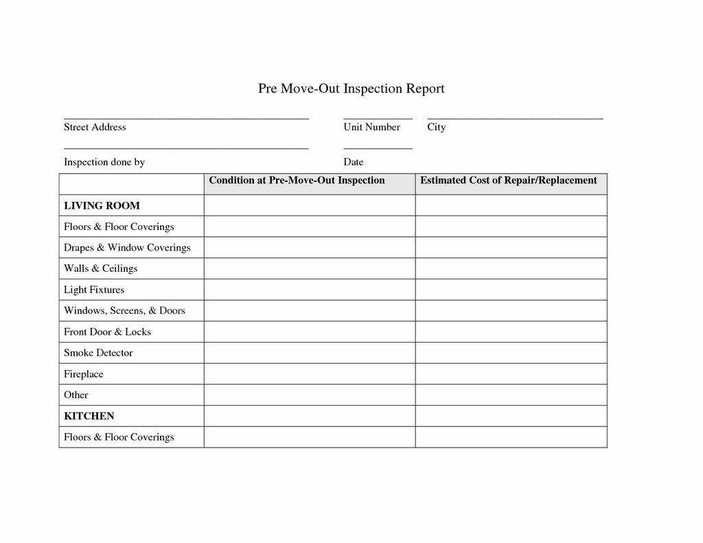 Move In Move Out Inspection Form New Property Management Throughout Property Management Inspection Report Template