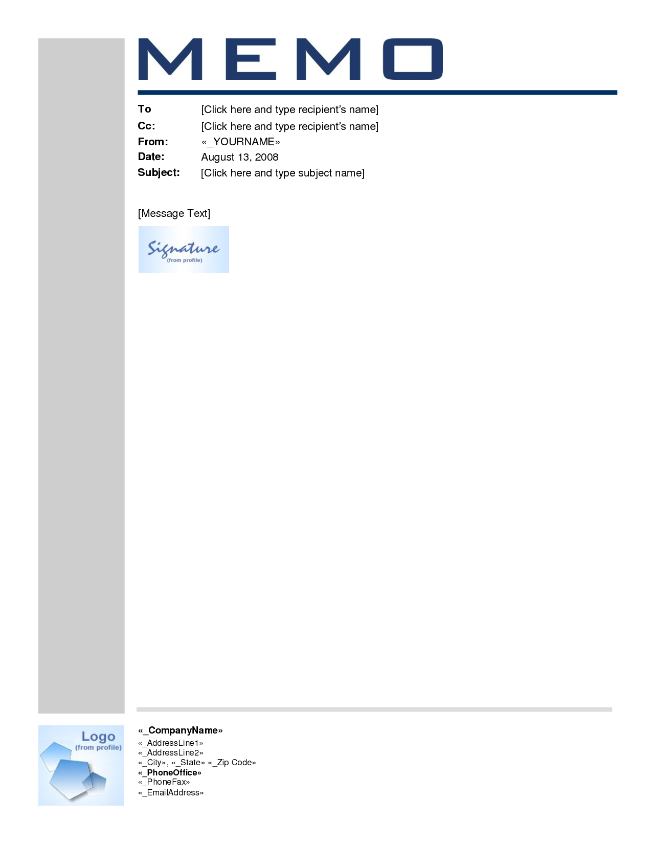 Ms Word Memo Templates Free – Falep.midnightpig.co In Memo Template Word 2010
