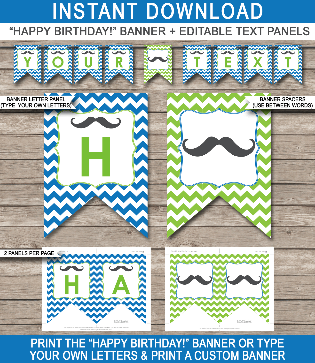Mustache Party Banner Template Intended For Free Printable Banner Templates For Word