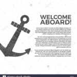 Nautical Banner Design. Sailor Vector Poster Template Throughout Nautical Banner Template