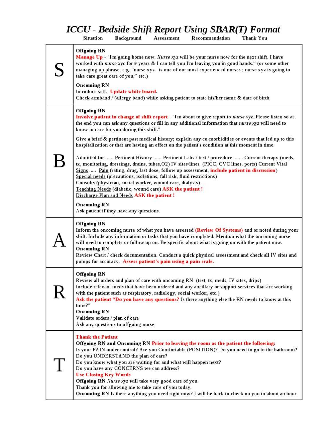 Nurse Report Example | Resume Builder For Shift Report Template