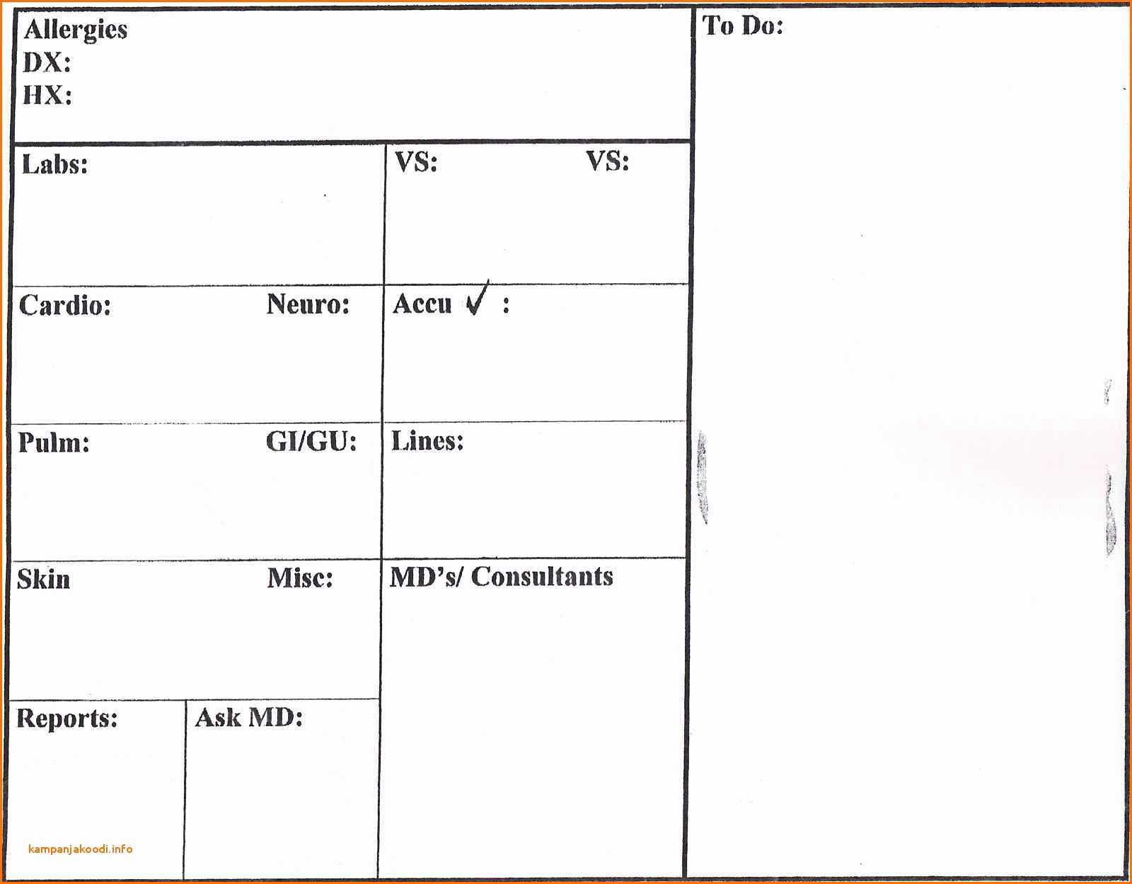 Nursing Report Sheet Templates – Calep.midnightpig.co In Med Surg Report Sheet Templates