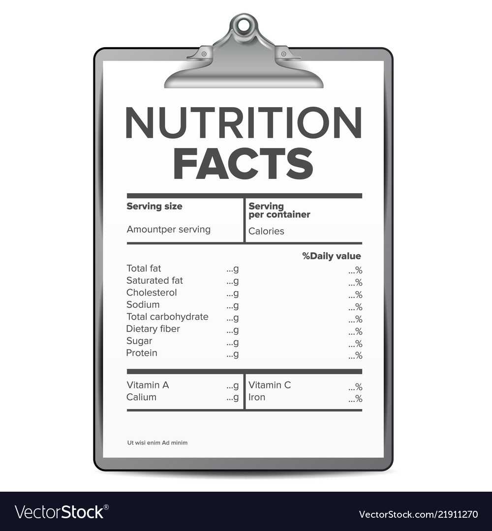 Nutrition Facts Blank Template Diet For Blank Food Web Template