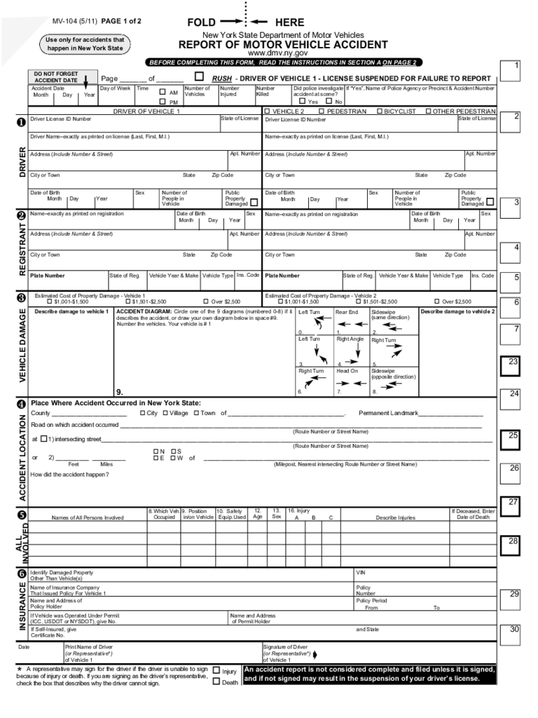 Ny Dmv Accident Reports – 7 Free Templates In Pdf, Word Inside Motor Vehicle Accident Report Form Template
