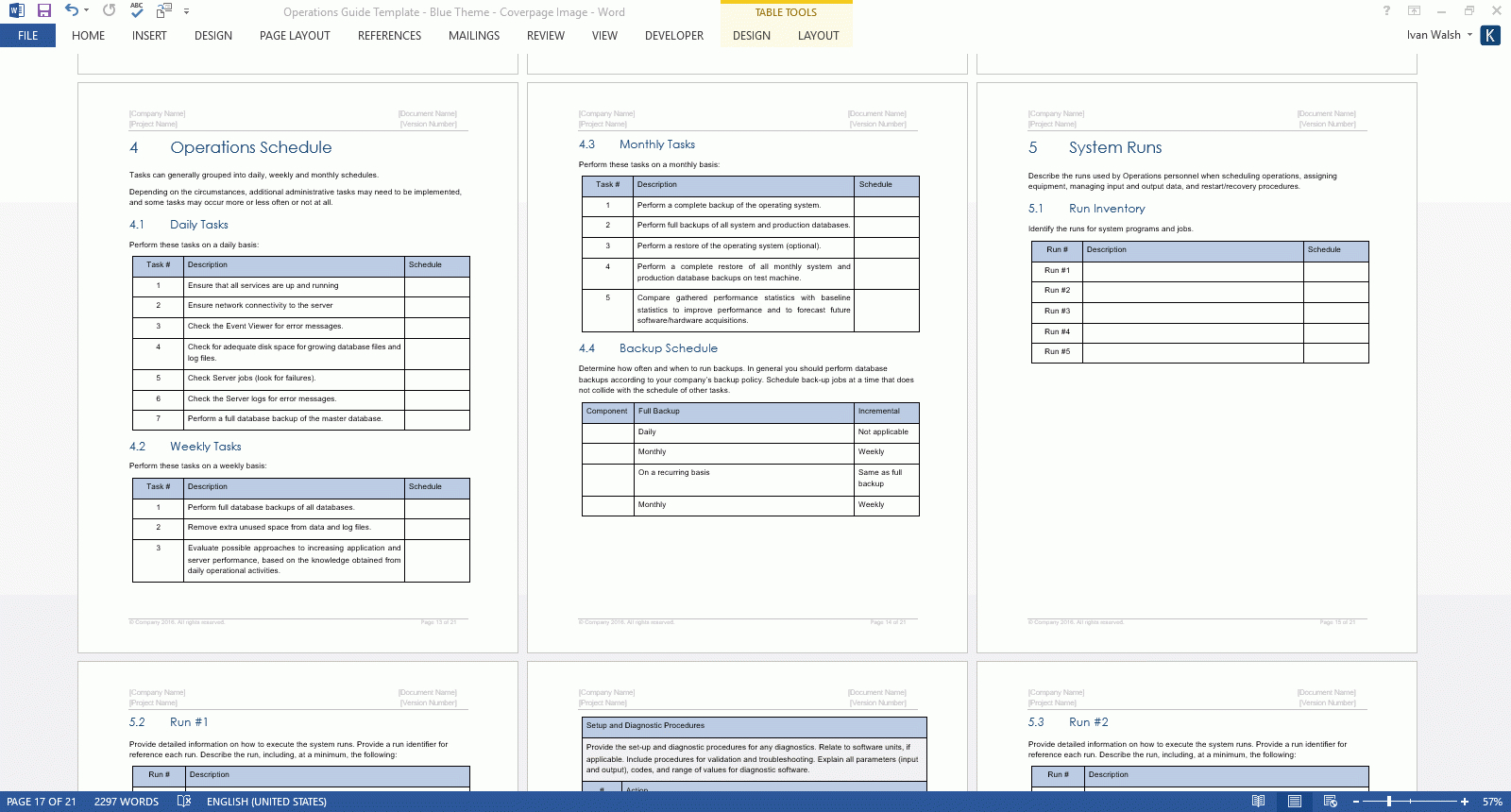 Operations Guide Template (Ms Word/excel) – Templates, Forms For Hours Of Operation Template Microsoft Word