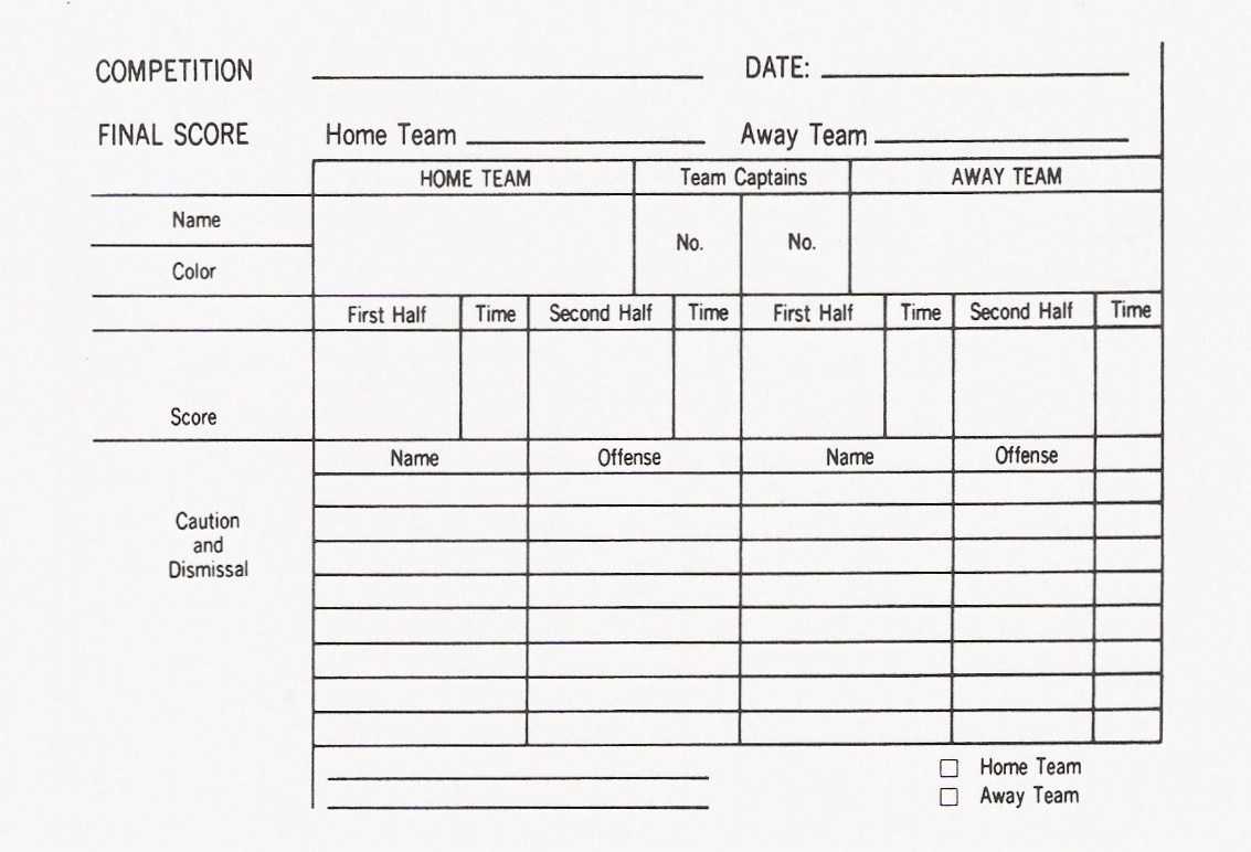 Organisation: Match Cards | Refereeing The Beautiful Game Regarding Soccer Report Card Template