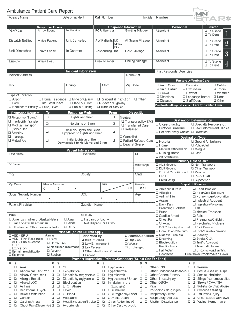 Patient Care Report – Fill Out And Sign Printable Pdf Template | Signnow Regarding Patient Care Report Template