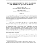 Pdf) Expert Report Writing: Best Practices For Producing Regarding Expert Witness Report Template