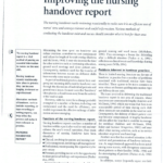Pdf) Improving The Nursing Handover Report In Nursing Handoff Report Template
