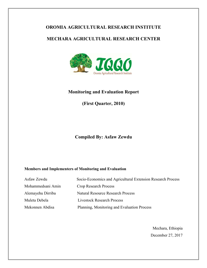 Pdf) Monitoring And Evaluation Report Inside M&amp;e Report Template