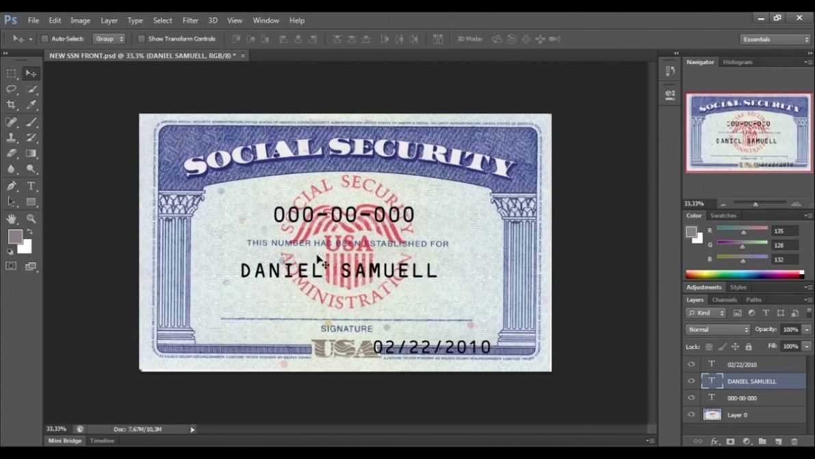 Pdf Social Security Card Template For Blank Social Security Card Template Download